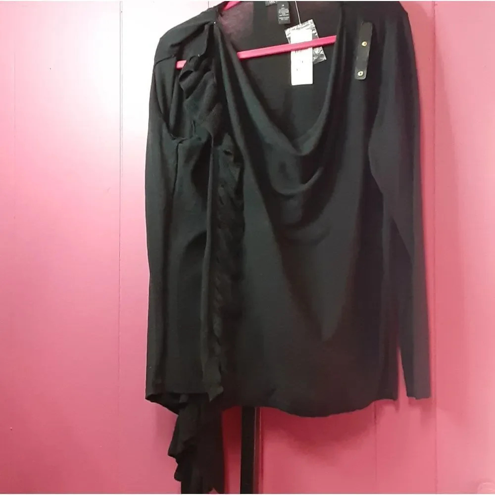 Plus Size Ruffled Convertible Cardigan Sweater - Picture 2 of 6